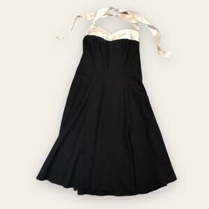 Dress Tells Rockabilly Retro Pinup Swing Black & White Lace Up Dress XL